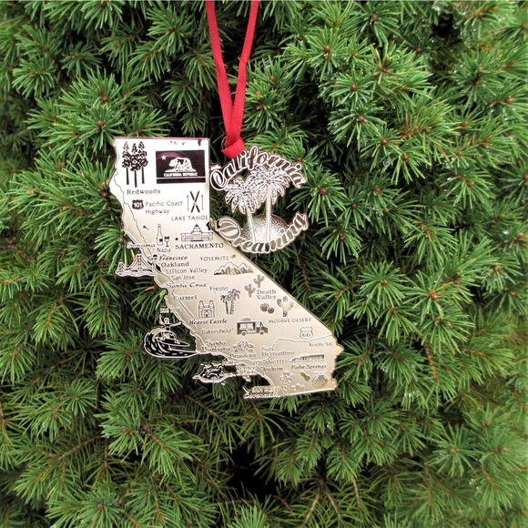 California Dreaming Brass Ornament City State Landmarks - Picture 3 of 13